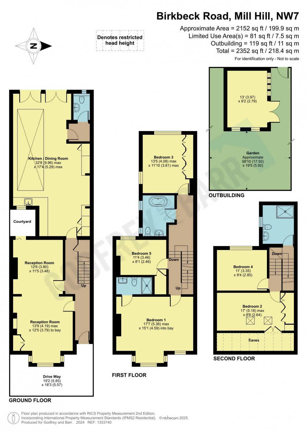 Floorplan for Birkbeck Road, Mill Hill