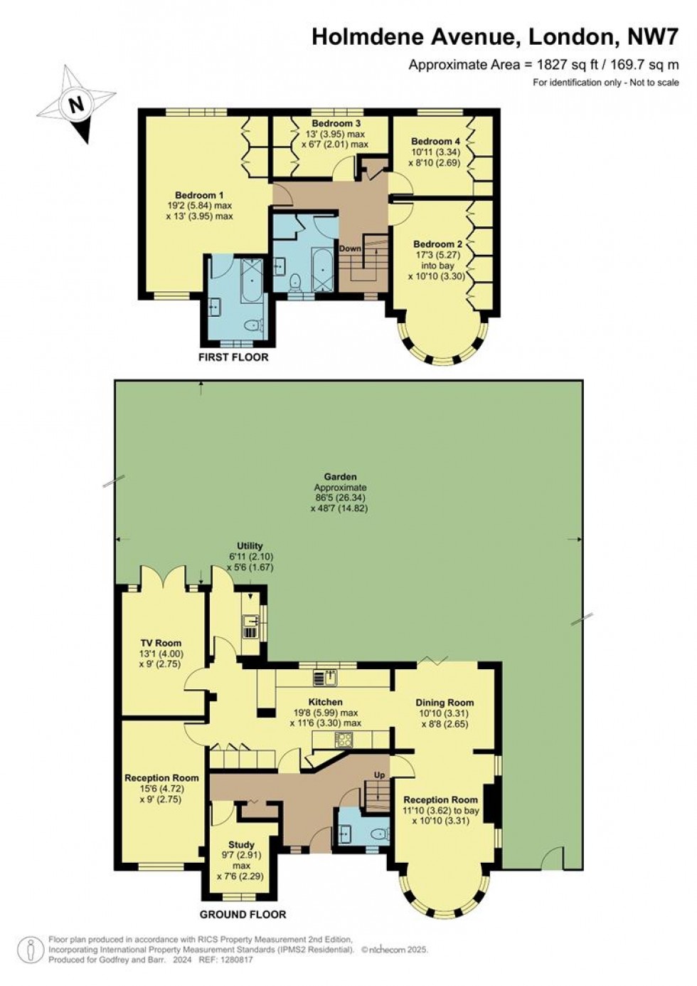 Floorplan for Holmdene Avenue, Mill Hill