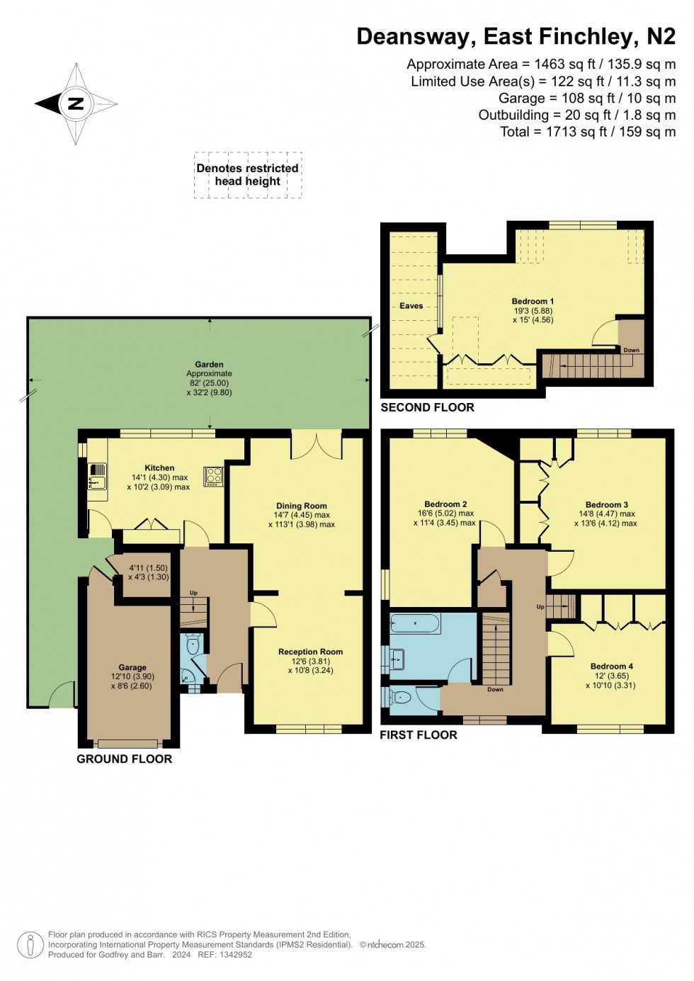 Floorplan for Deansway, Hampstead Garden Suburb