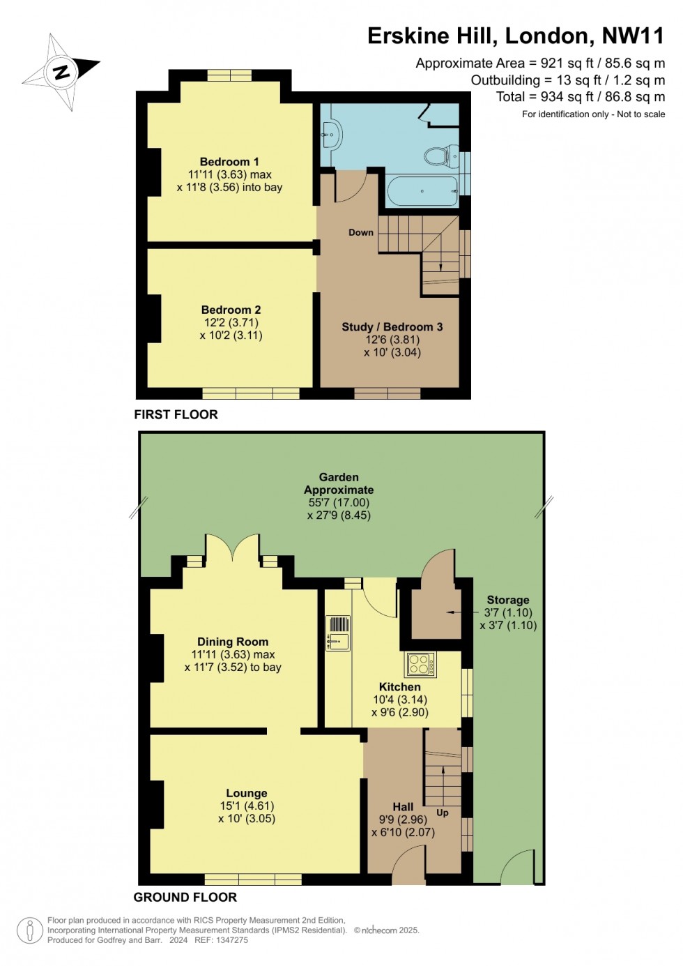 Floorplan for Erskine Hill, Hampstead Garden Suburb