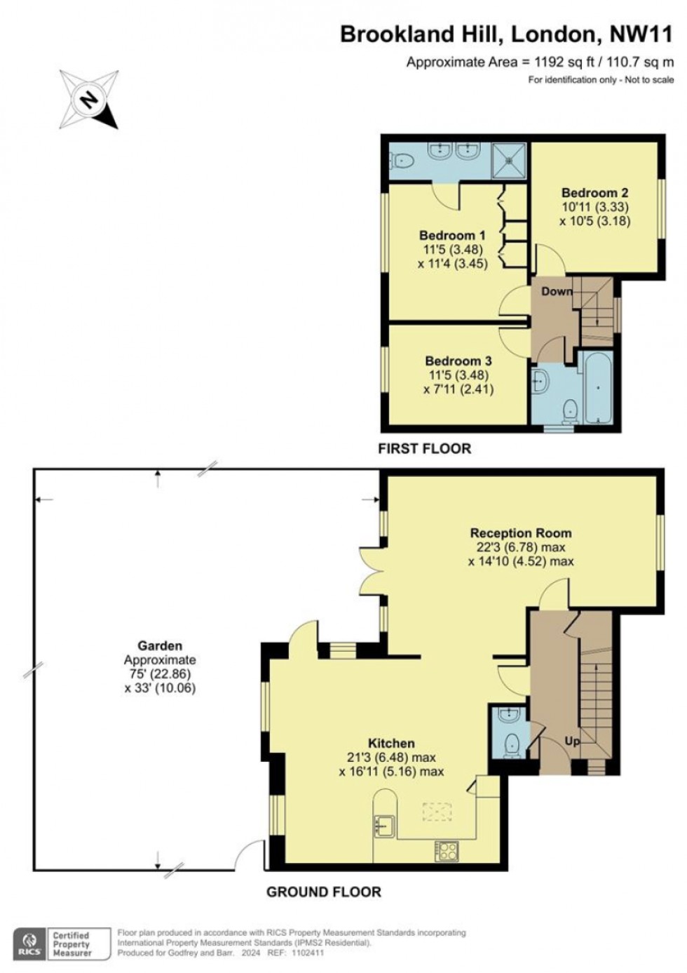 Floorplan for Brookland Hill, Hampstead Garden Suburb
