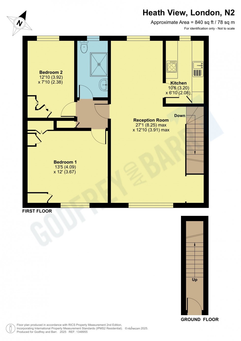 Floorplan for Heath View, East Finchley / Hampstead Garden Suburb borders