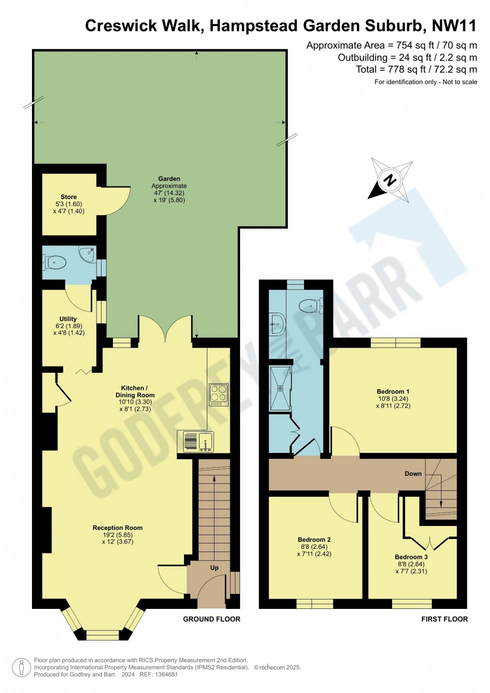 Floorplan for Creswick Walk, Hampstead Garden Suburb