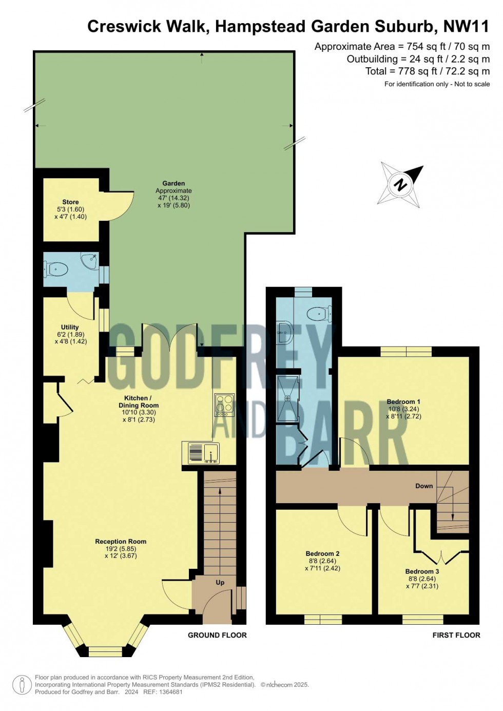 Floorplan for Creswick Walk, Hampstead Garden Suburb
