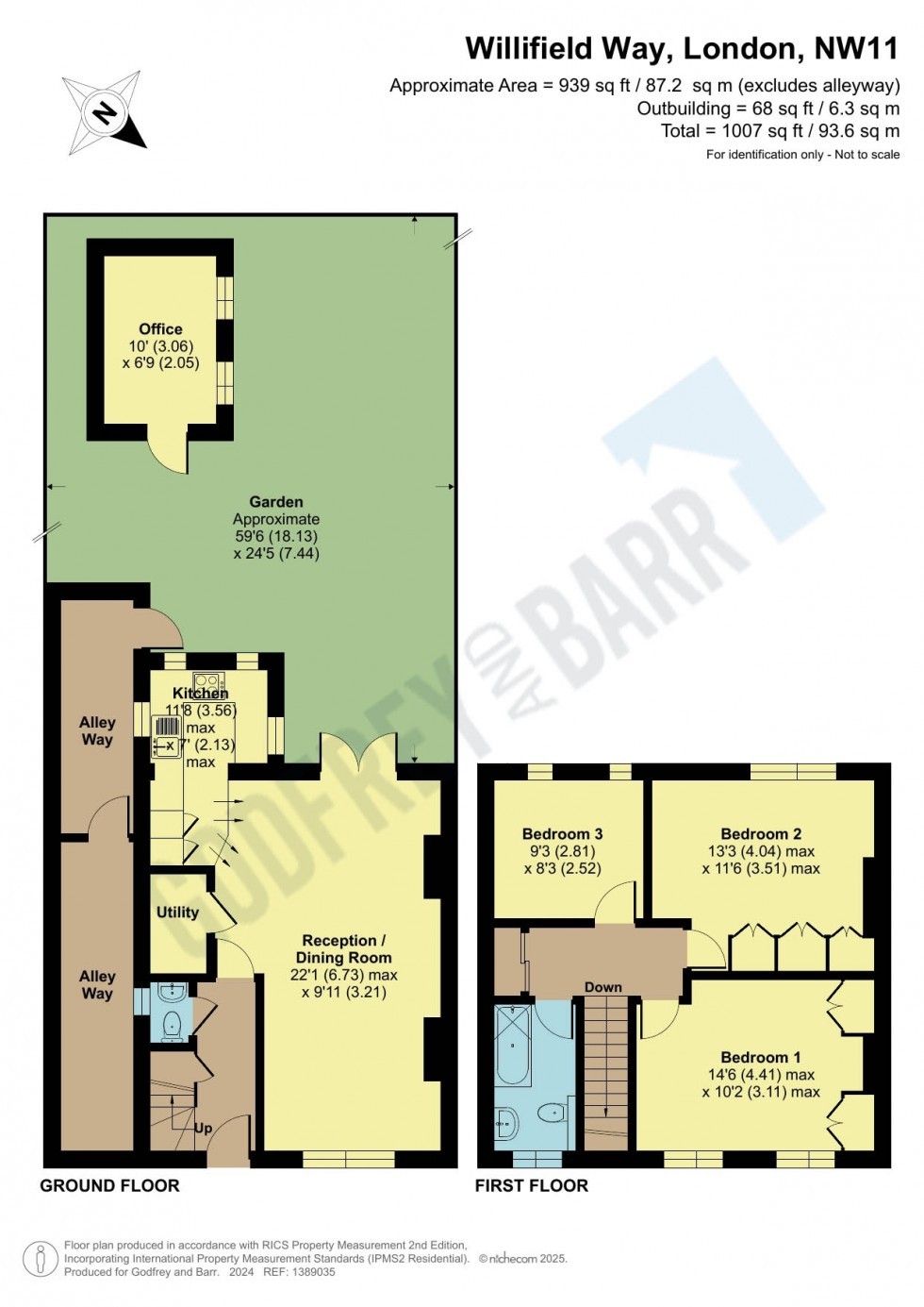 Floorplan for Willifield Way, Hampstead Garden Suburb
