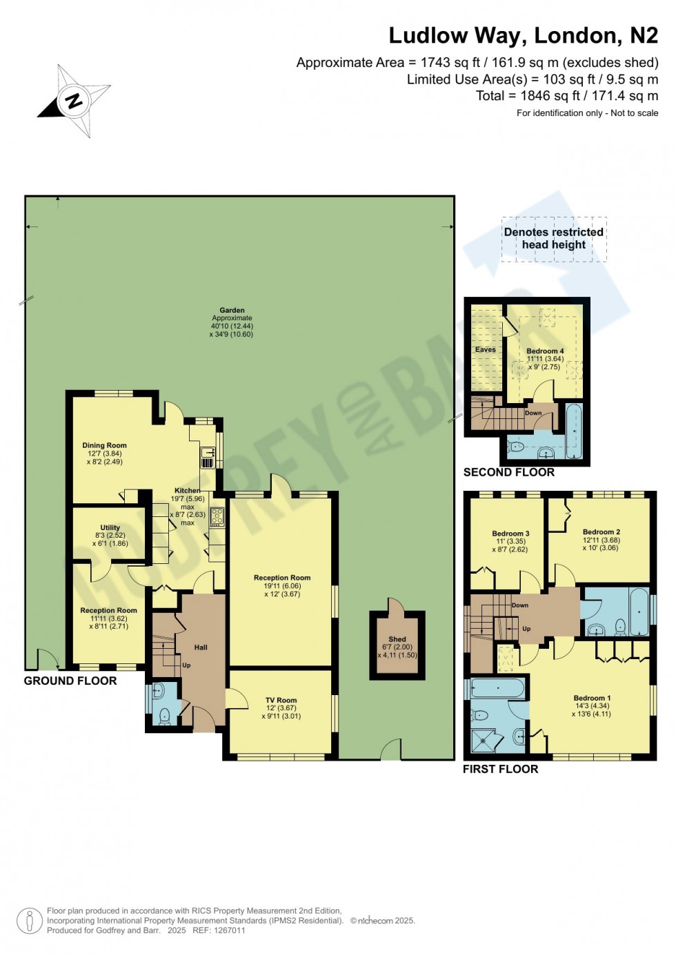 Floorplan for Ludlow Way, Hampstead Gadren Suburb