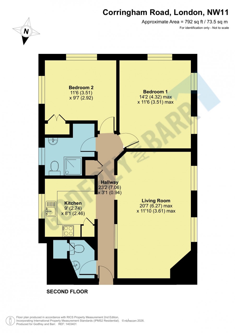 Floorplan for Corringham Court, Hampstead Garden Suburb