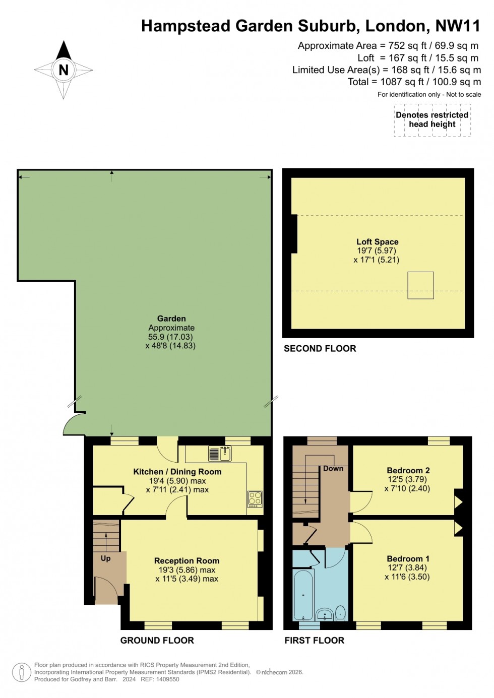 Floorplan for Temple Fortune Hill, Hampstead Garden Suburb