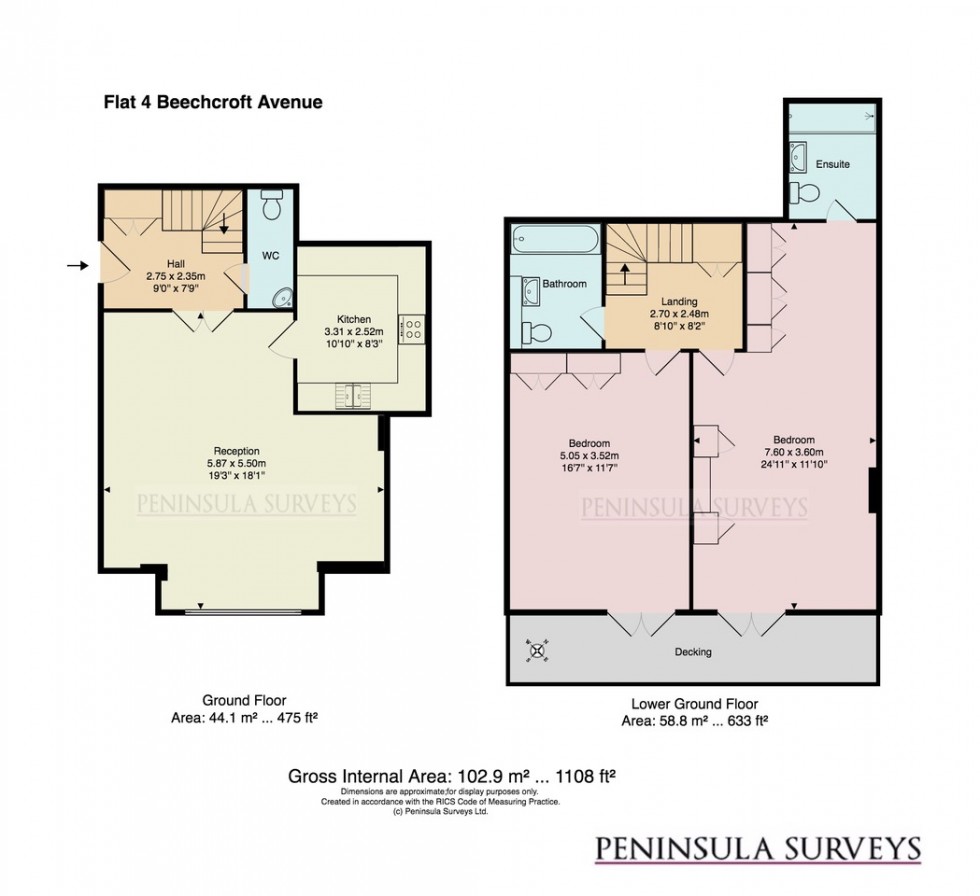 Floorplan for Beechcroft Avenue, Golders Green