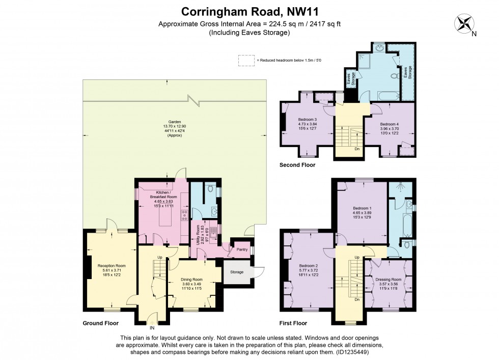 Floorplan for Corringham Road, Hampstead Garden Suburb
