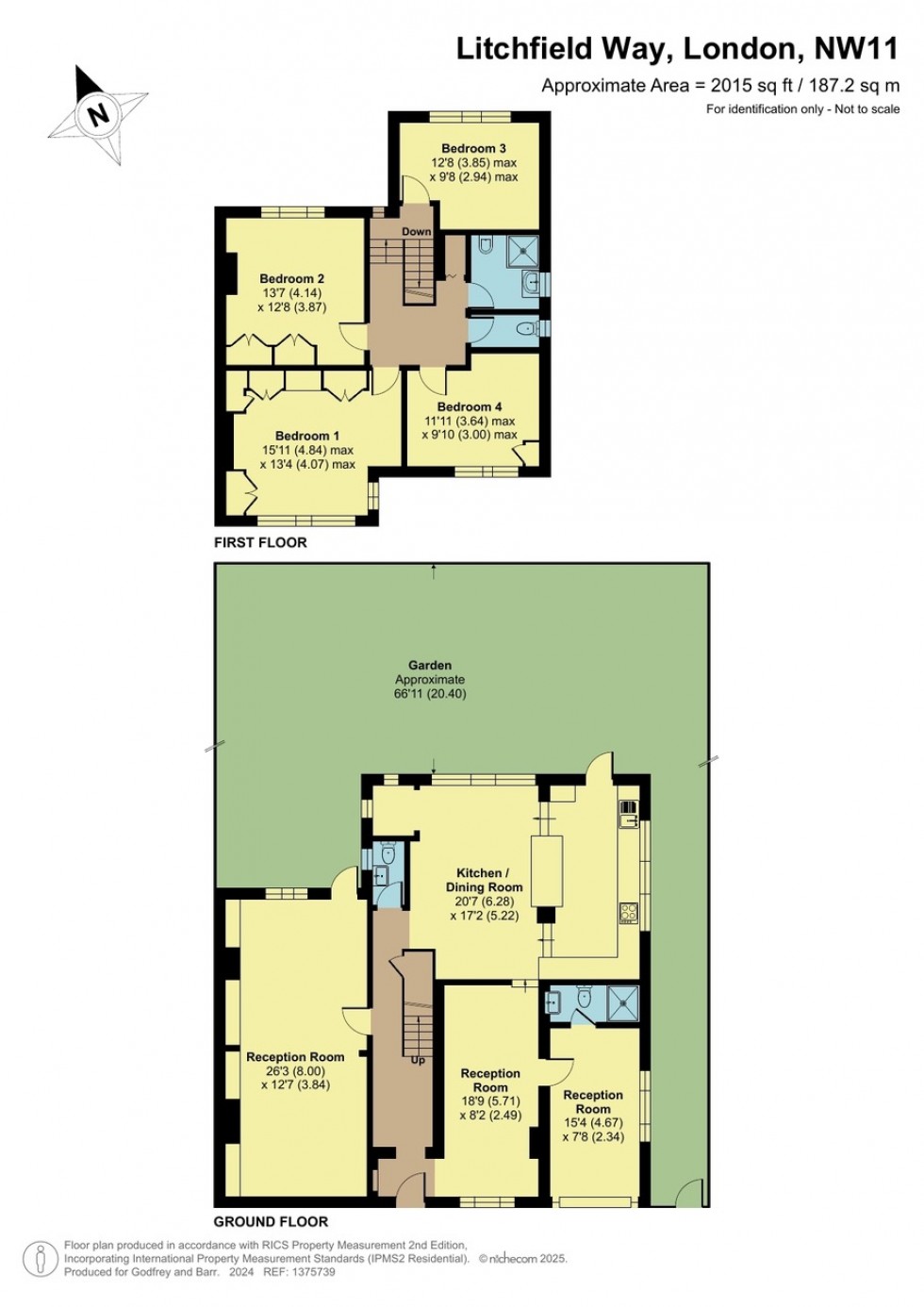 Floorplan for Litchfield Way, Hampstead Garden Suburb