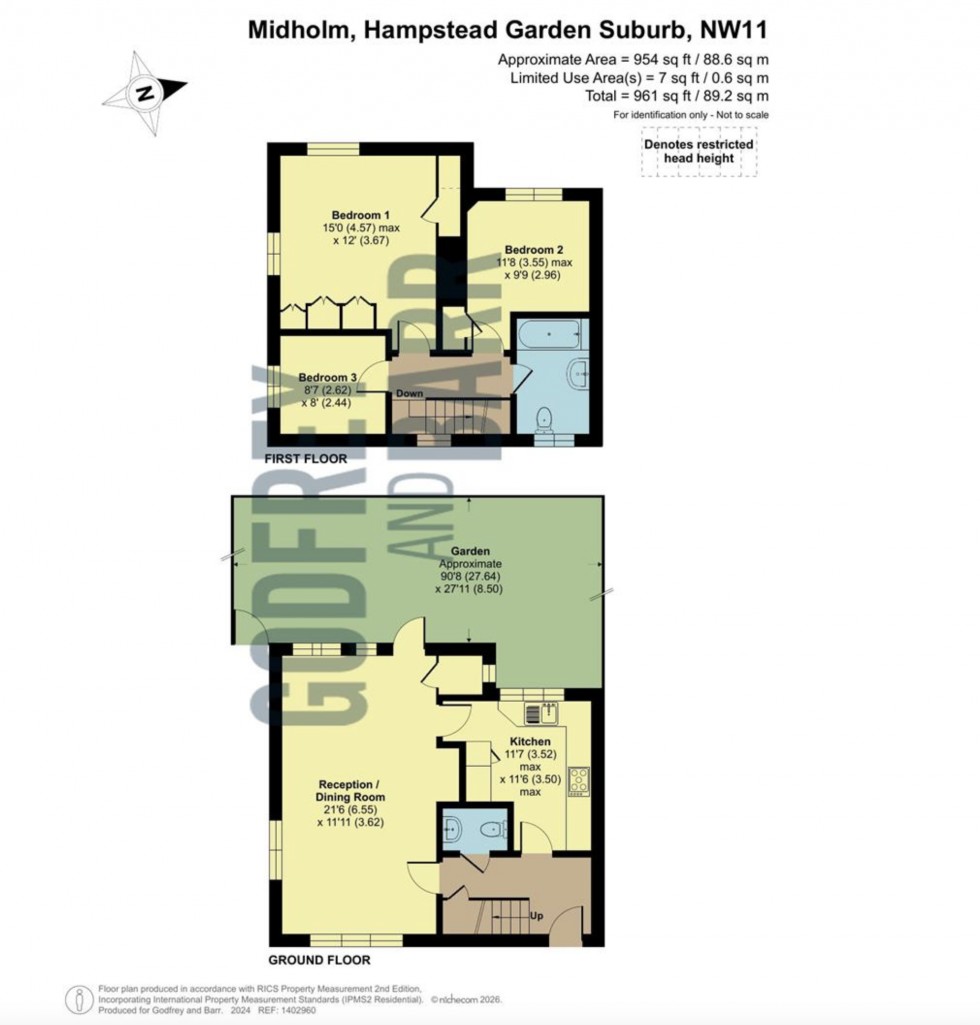 Floorplan for Midholm, Hampstead Garden Suburb