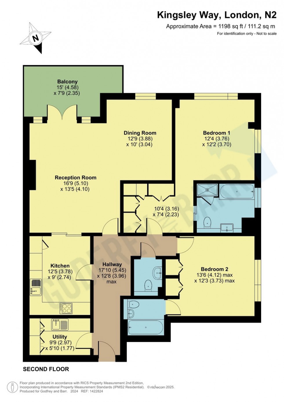 Floorplan for Kingsley Way, Hampstead Garden Suburb