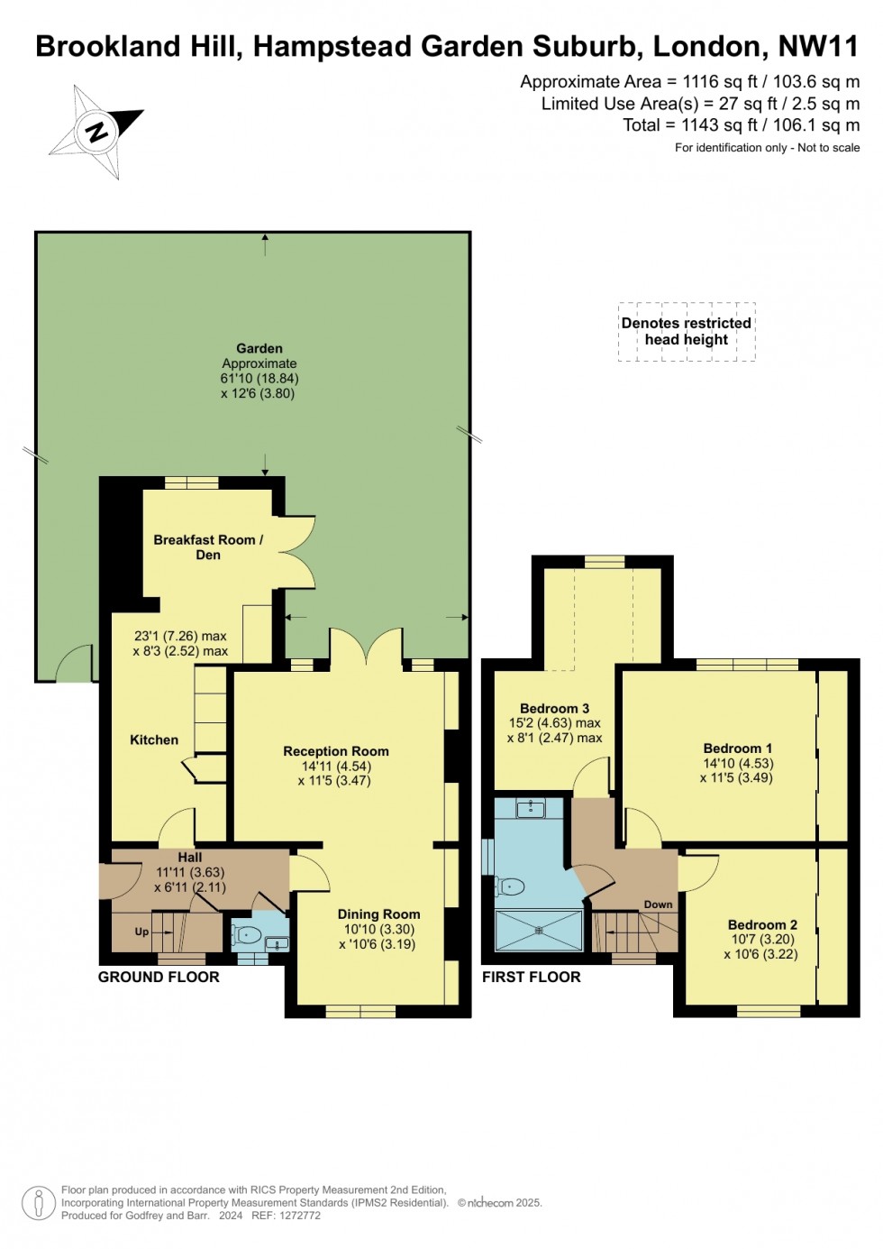 Floorplan for Brookland Hill, Hampstead Garden Suburb