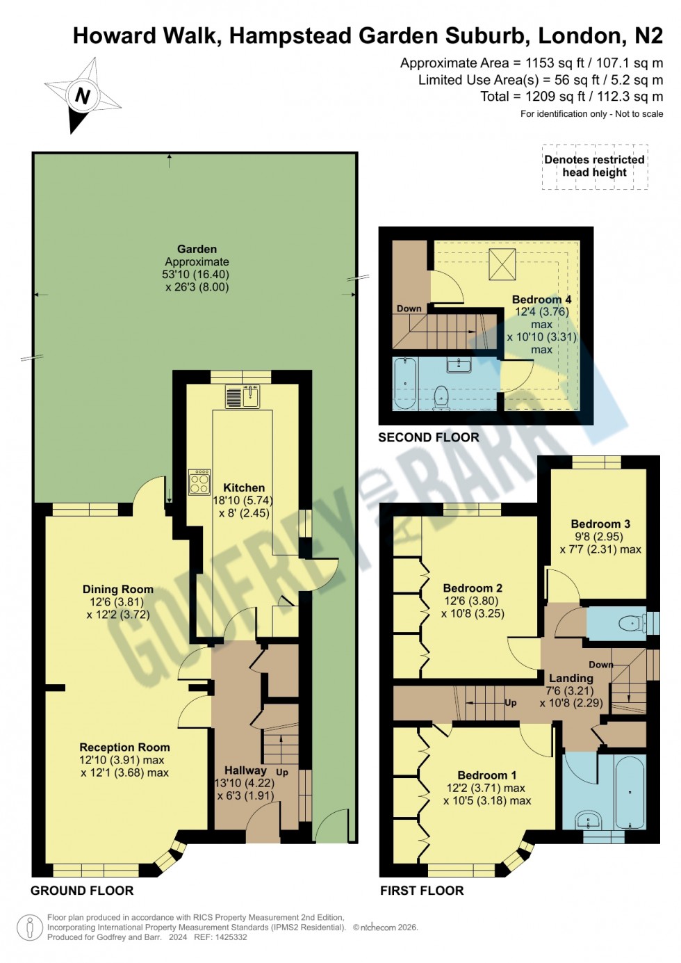 Floorplan for Howard Walk, Hampstead Garden Suburb