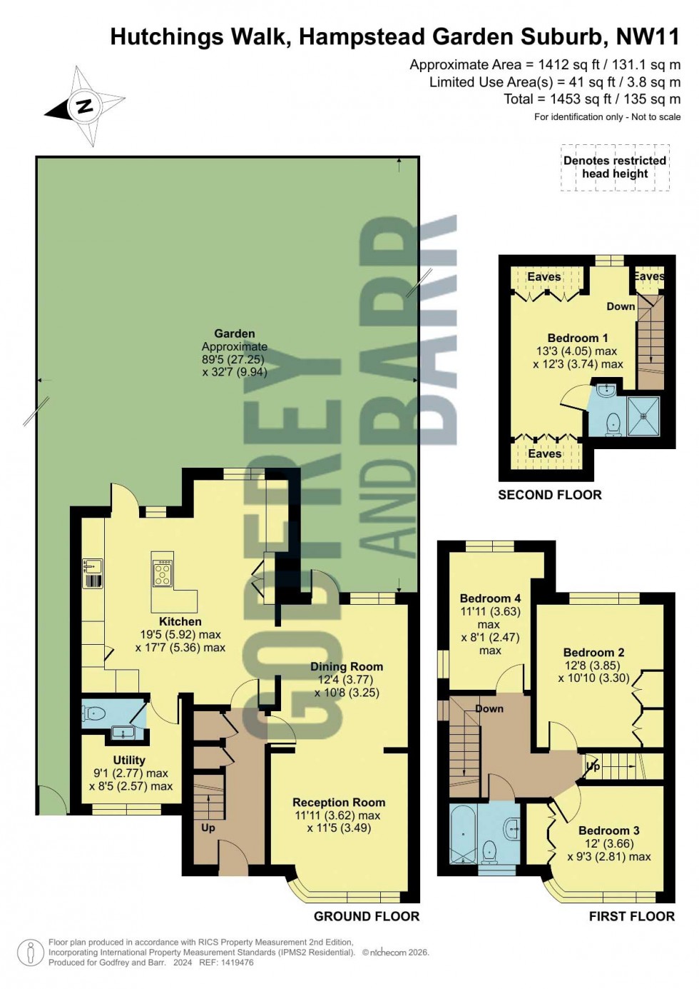 Floorplan for Hutchings Walk, Hampstead Garden Suburb