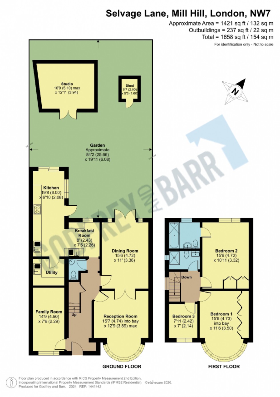 Floorplan for Selvage Lane, Mill Hill