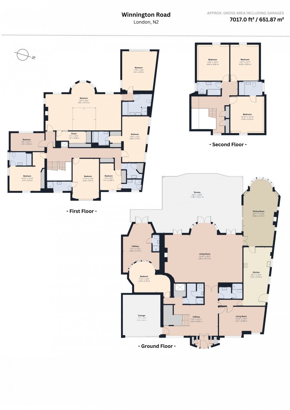 Floorplan for Winnington Road, Hampstead Garden Suburb