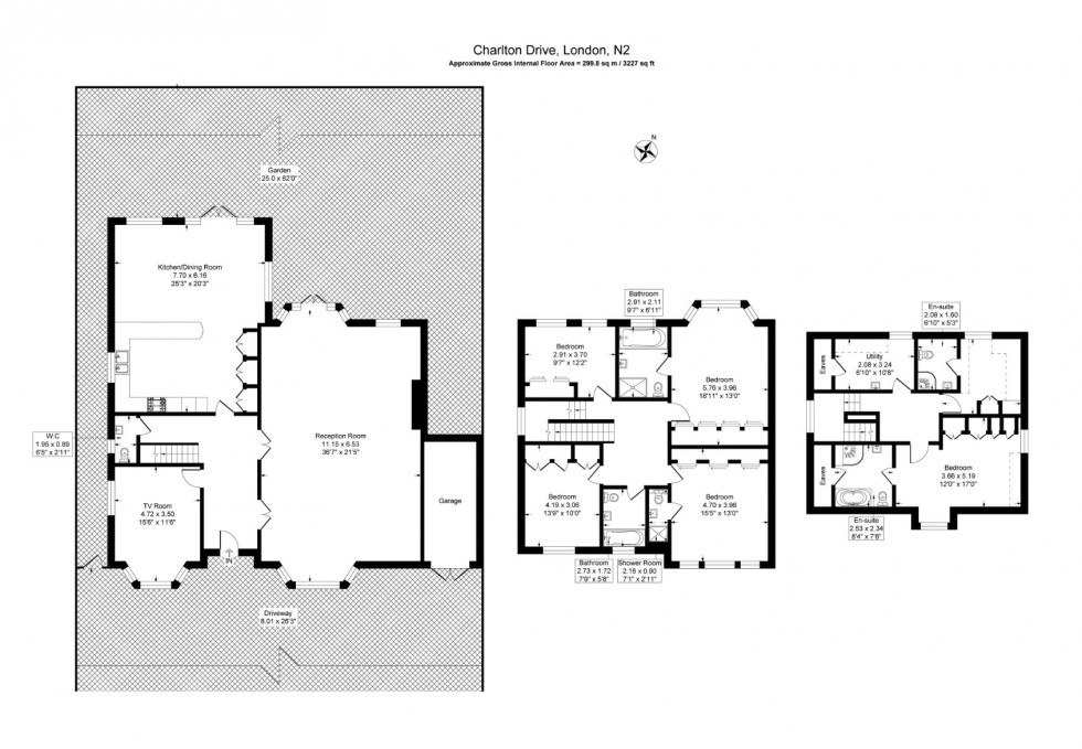 Floorplan for Chalton Drive, Hampstead Garden Suburb
