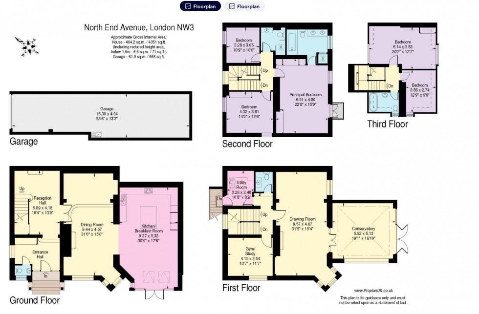 Floorplan for North End Avenue, Hampstead