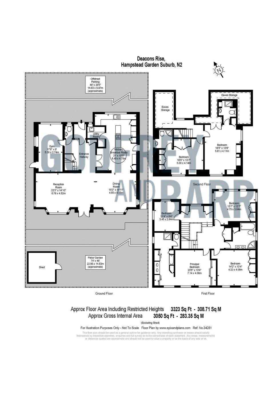 Floorplan for Deacons Rise, Hampstead Garden Suburb