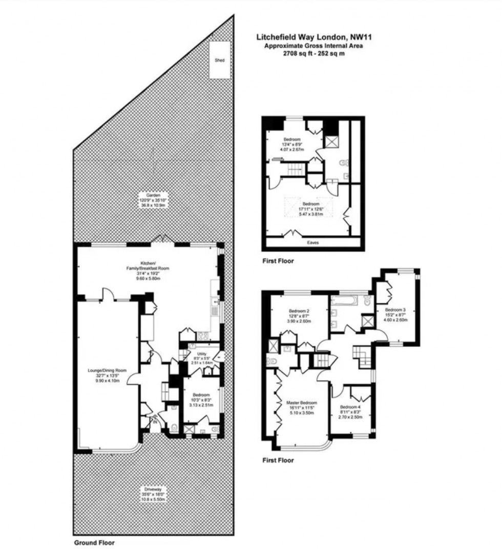 Floorplan for Litchfield Way, Hampstead Garden Suburb