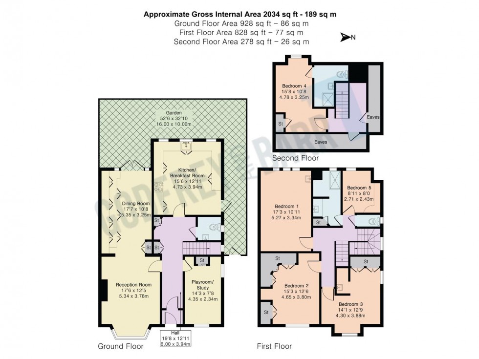 Floorplan for Widecombe Way, Hampstead Garden Suburb