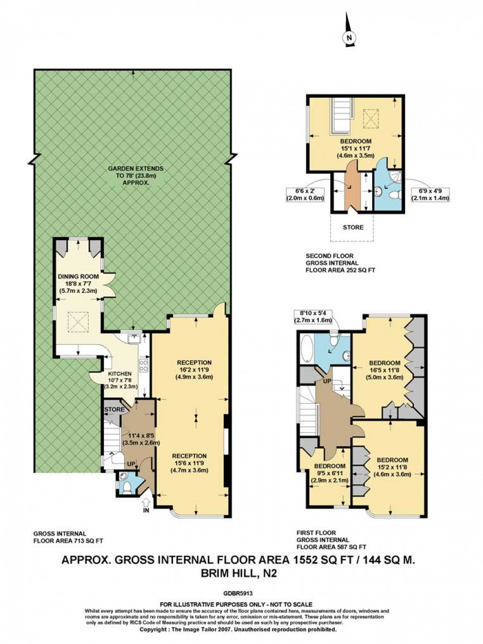 Floorplan for Brim Hill, Hampstead Garden Suburb