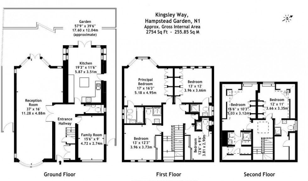 Floorplan for Kingsley Way, Hampstead Garden Suburb