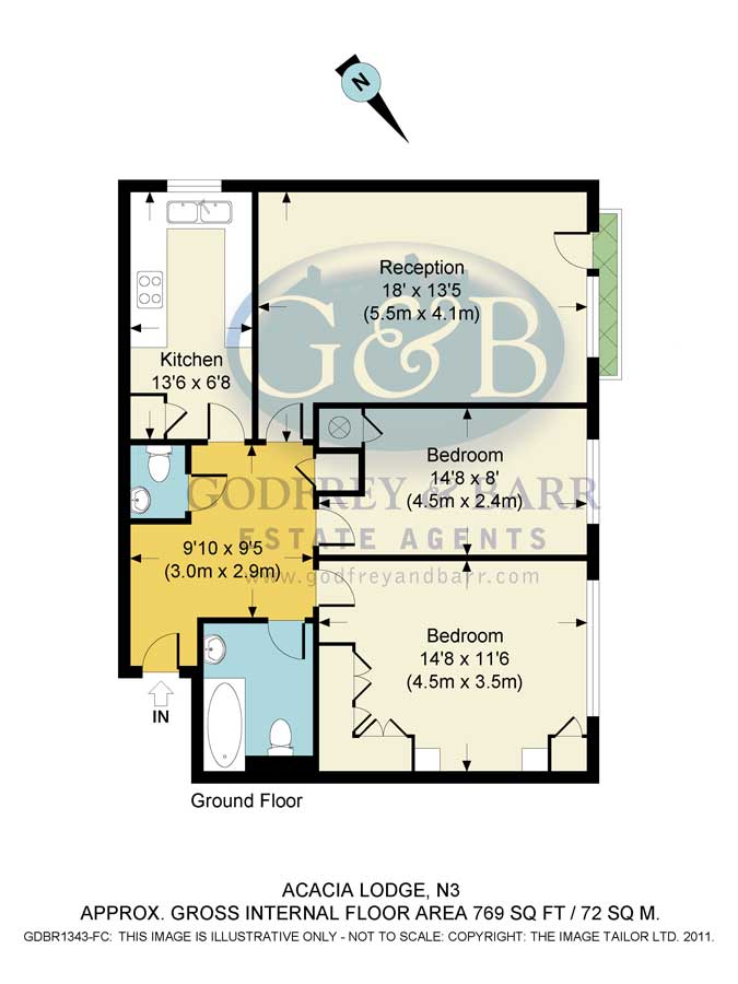 Godfrey & Barr Estate Agents Floorplan for Acacia Lodge , Hendon Lane