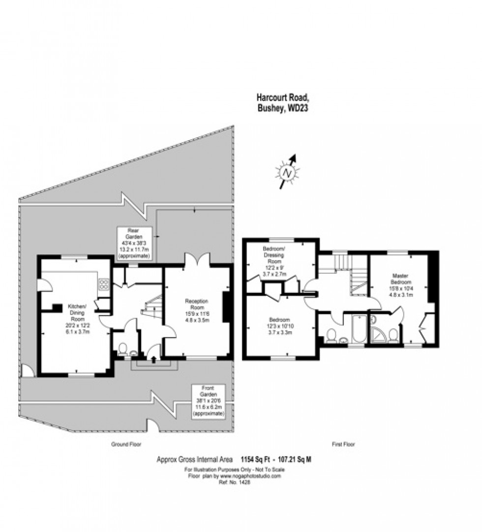 Floorplan for Harcourt Road, Bushey