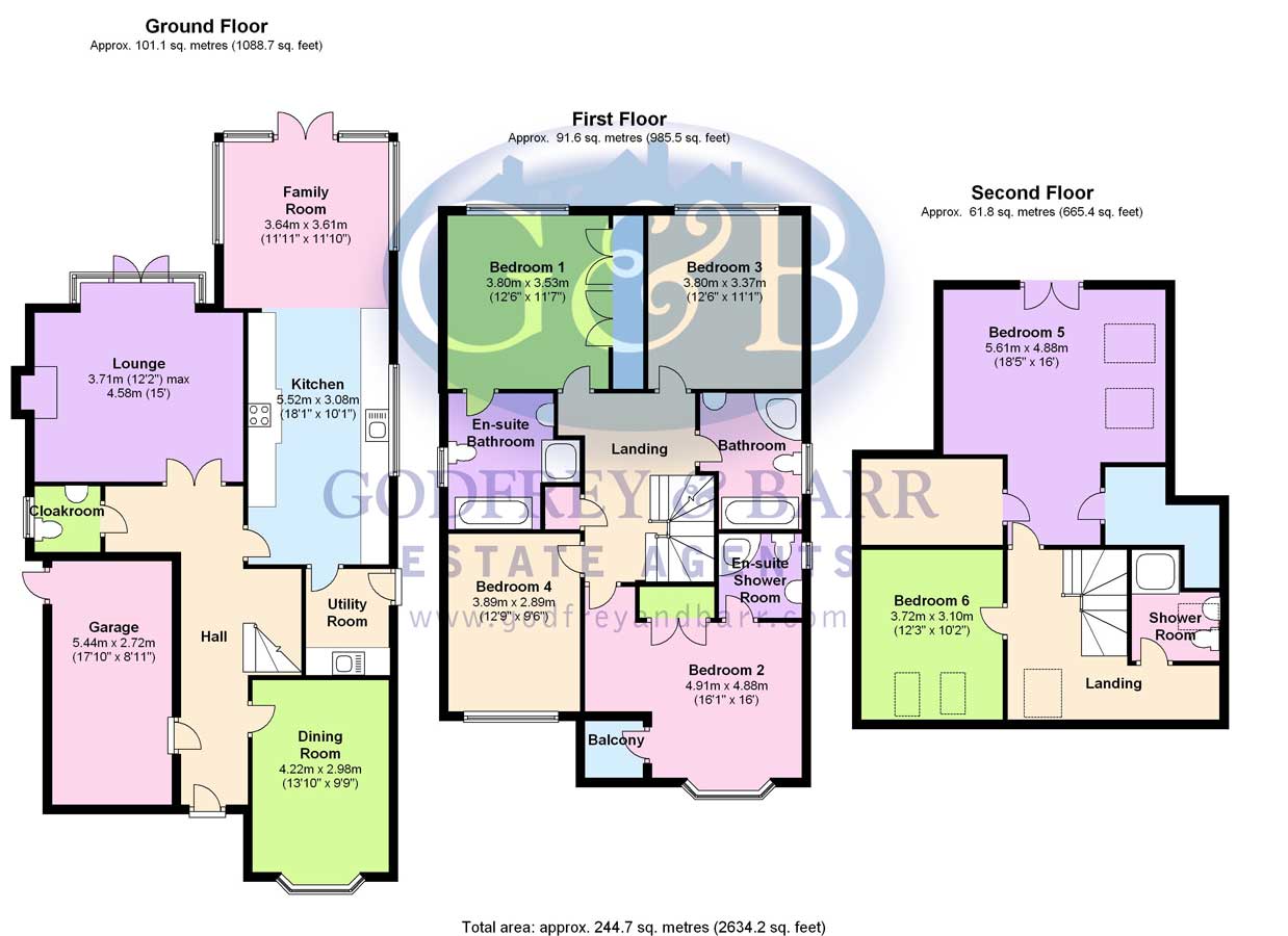 Godfrey & Barr Estate Agents Floorplan for Flower Lane, Mill Hill, NW7