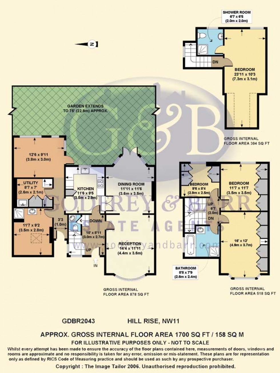 Floorplan for Hill Rise, Hampstead Garden Suburb