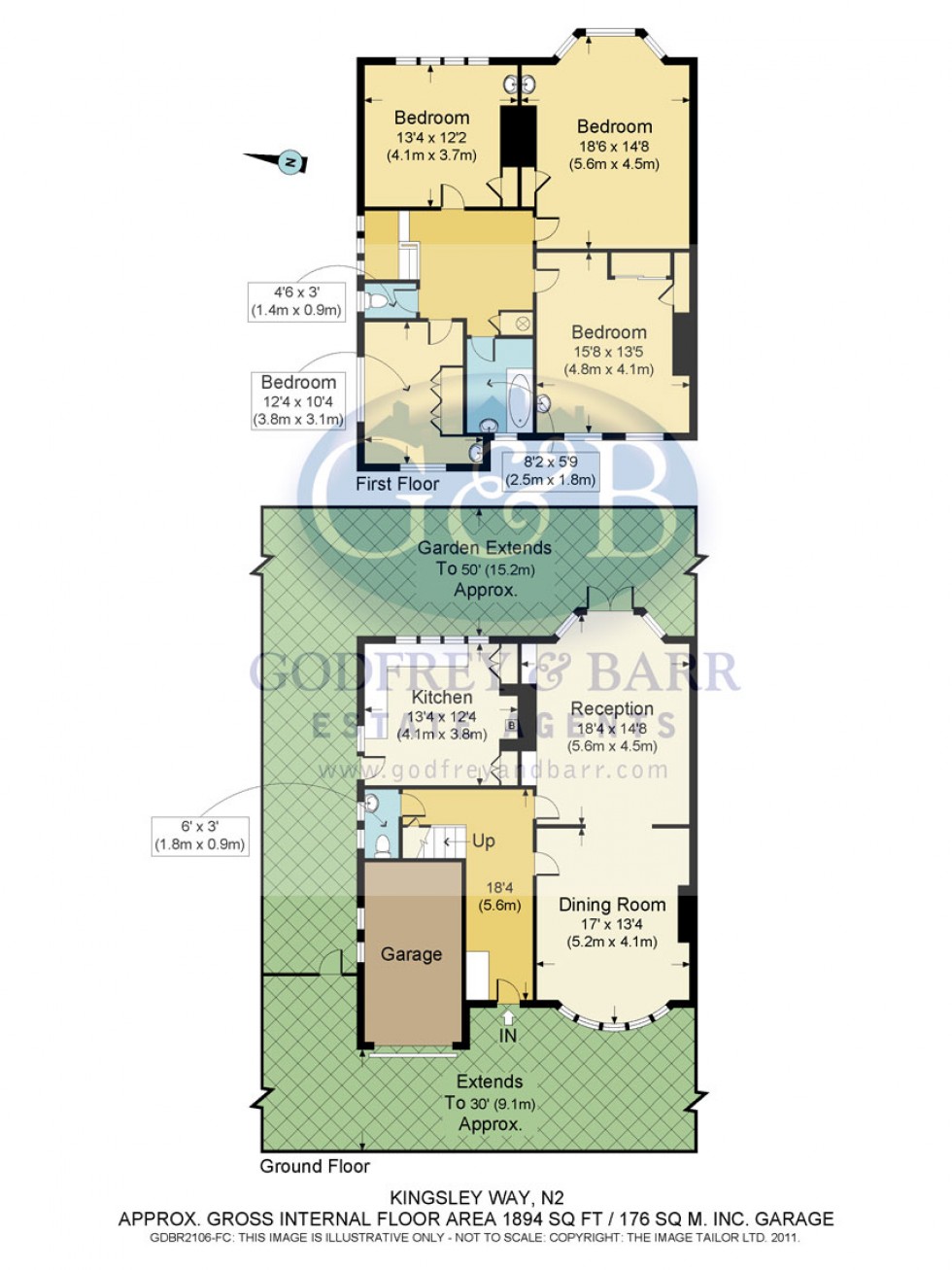 Floorplan for Kingsley Way, Hampstead Garden Suburb