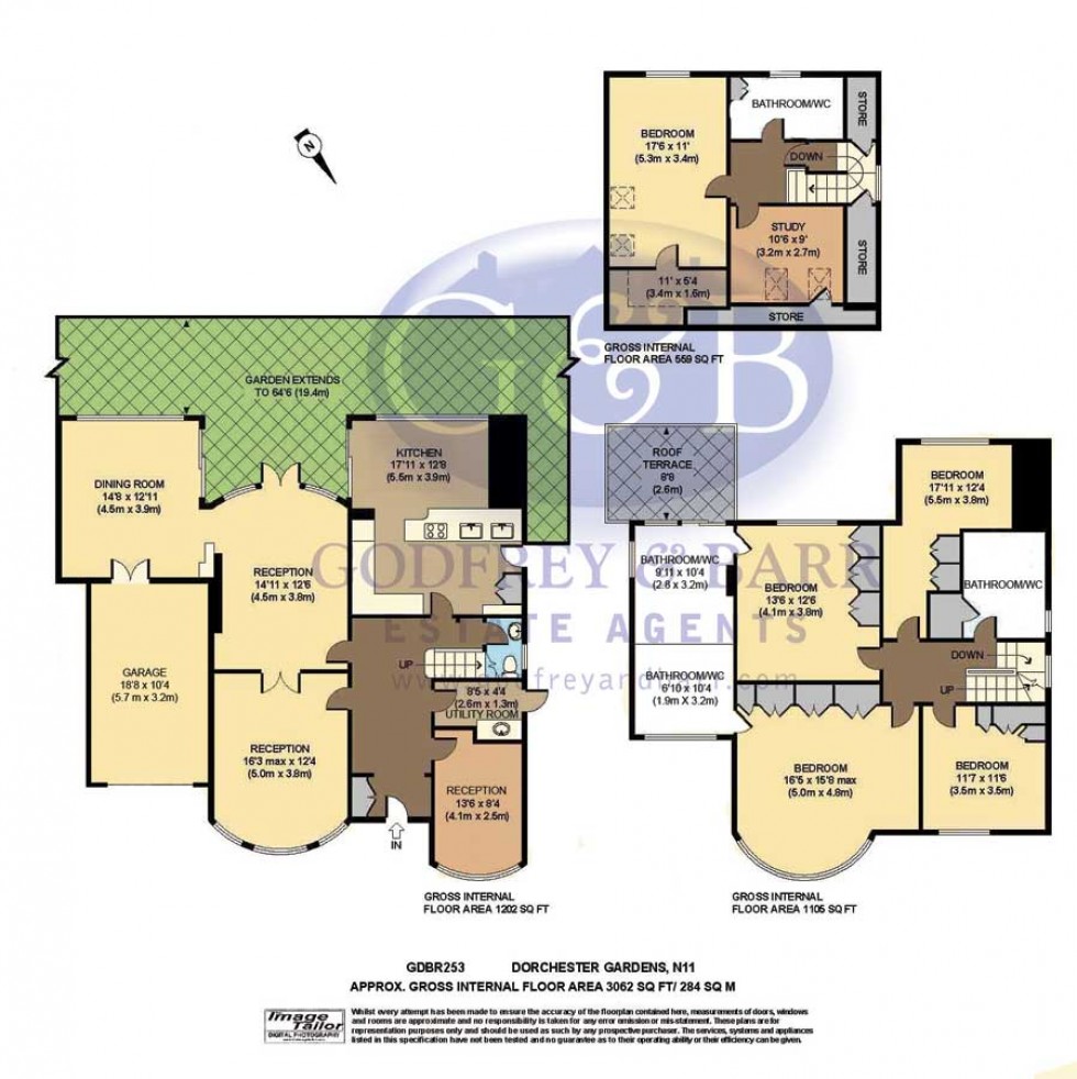 Floorplan for Dorchester Gardens, Hampstead Garden Suburb borders