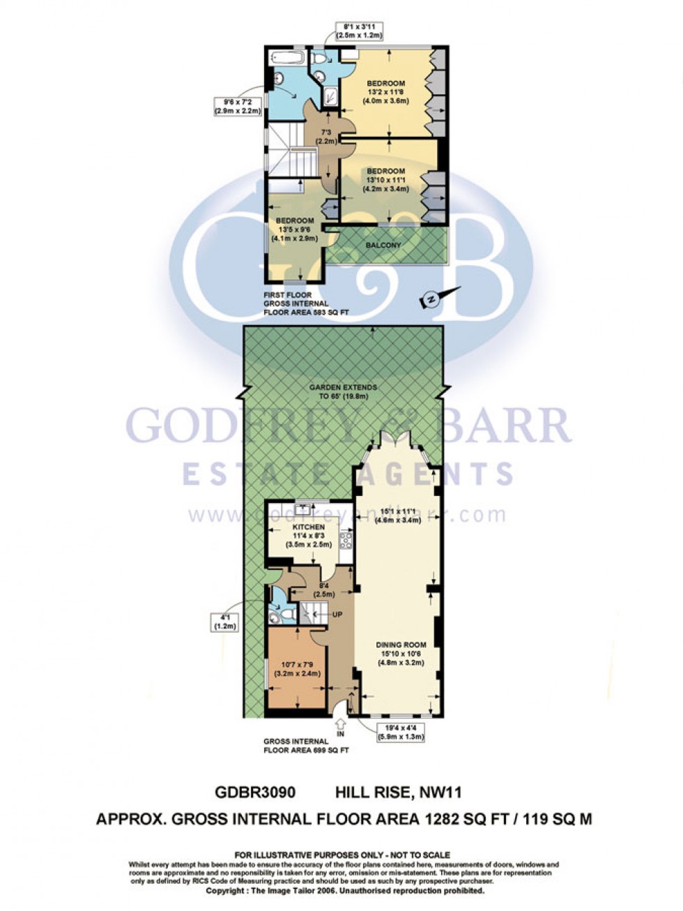 Floorplan for Hill Rise, Hampstead Garden Suburb