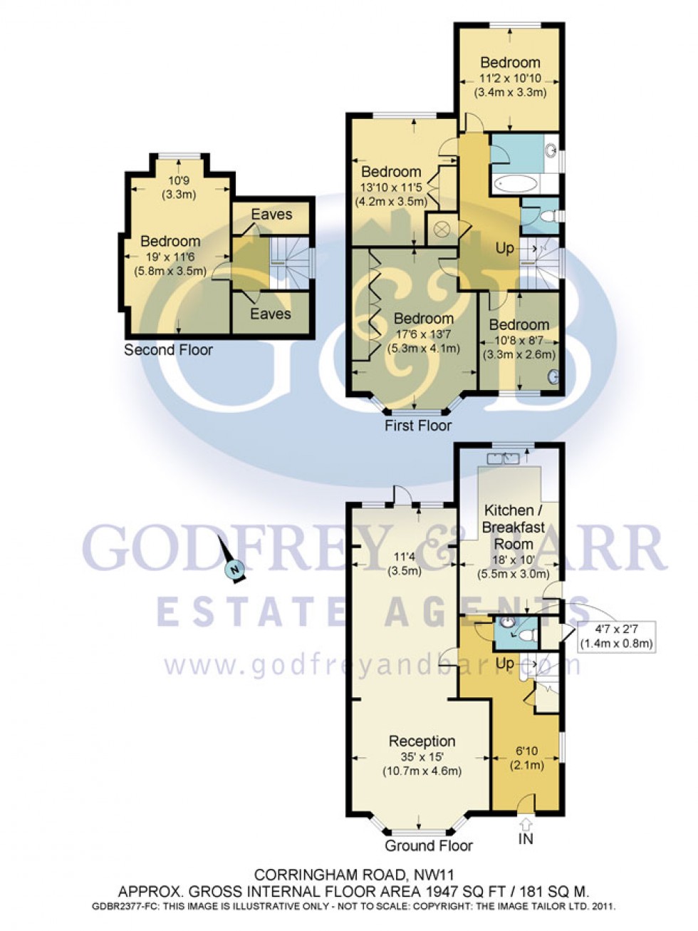 Floorplan for Corringham Road, Golders Green