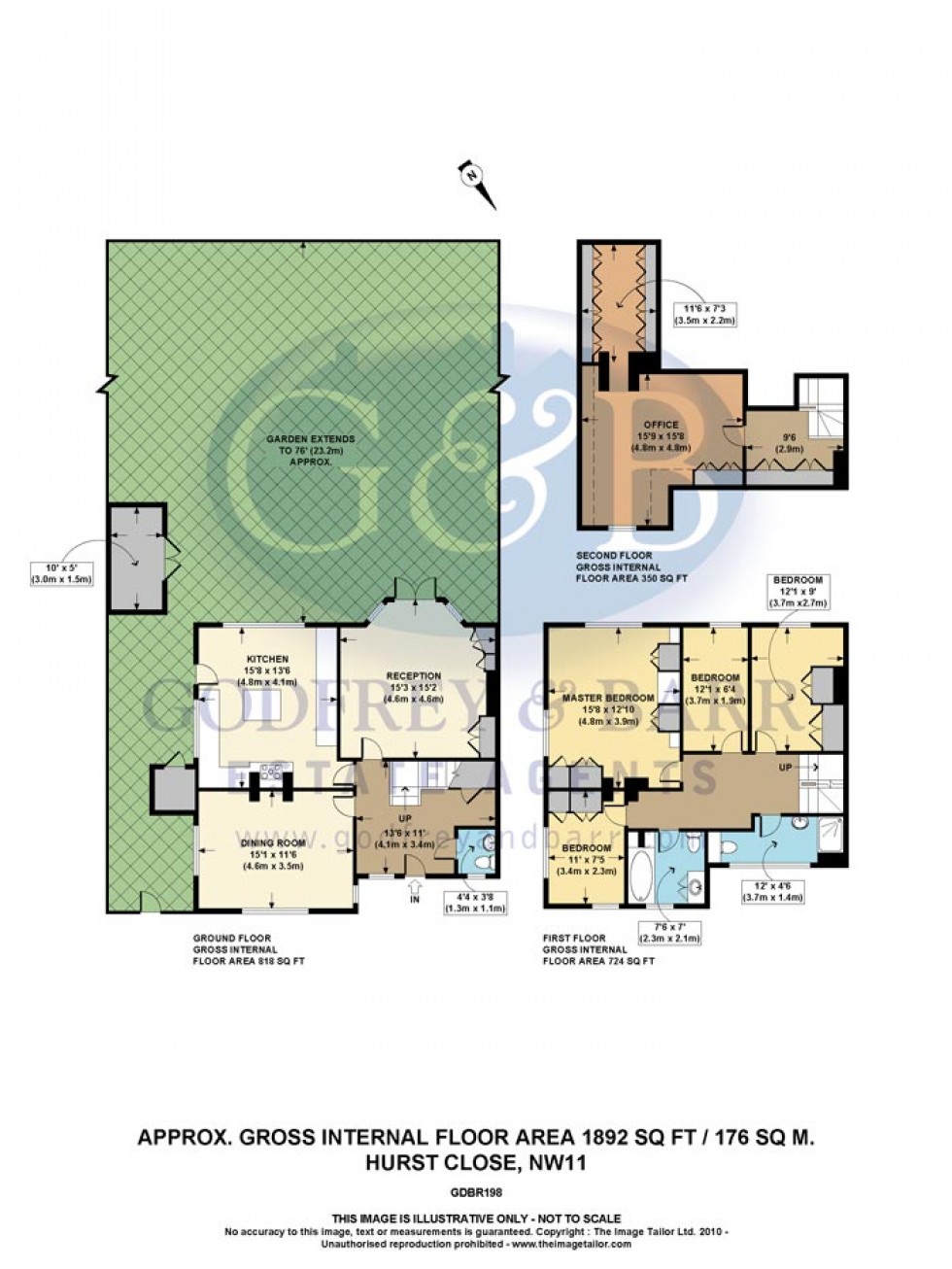 Floorplan for Hurst Close, Hampstead Garden Suburb, NW11 7BE